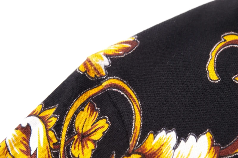 Autumn Sweater Men Jersey Clothing Black Gold Dragon Print Sweater Pullover For Men Casual Club Party Dj Clothing