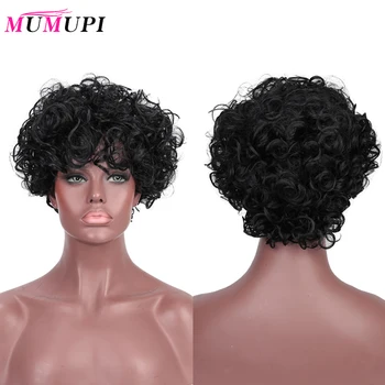 

MUMUPI Long Afro Kinky Curly Wigs for Black Women Blonde Brown Black Synthetic Wigs African Hairstyle Heat Resistant