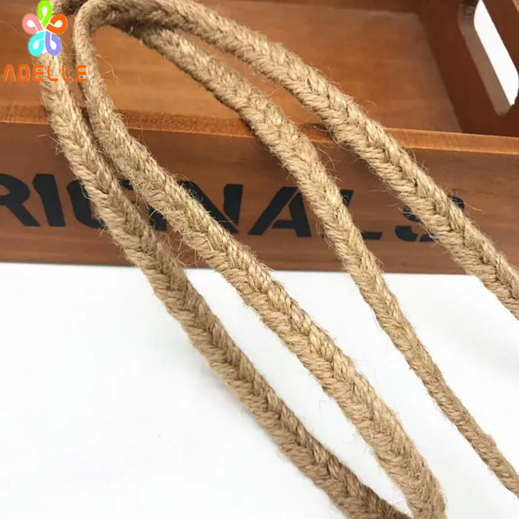 10 мм x9yard деревенский Плетеный джутовый льняной Плоская Лента/Плетение из веревок шпагат, веревка органический zakka Декор макраме по индивидуальному заказу
