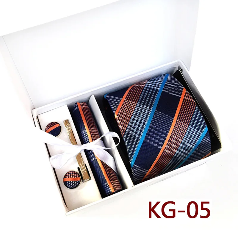 

Man Tie Hanky Sleeve Button Tie Suit Stripes Cufflinks Alloy Tie Clip In A Gift Box for Groomsmen Best Man Gift Necktie Jewelry