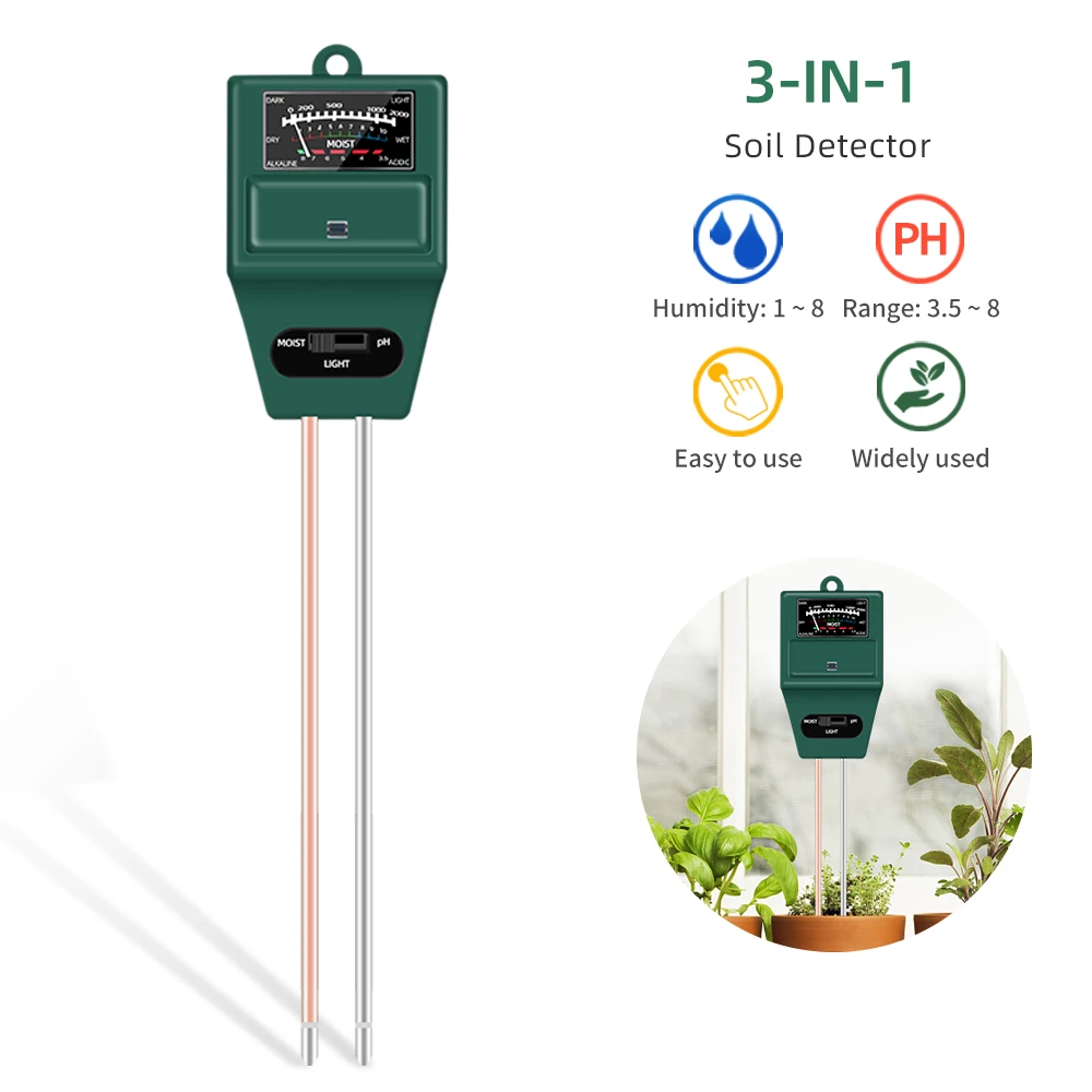 Plant PH Meter Soil Test Meter Tester Water Moisture 3 In1 ABS For Garden Plant PH Meter Soil Test Meter Tester Water Moisture 3 In1 ABS For Garden