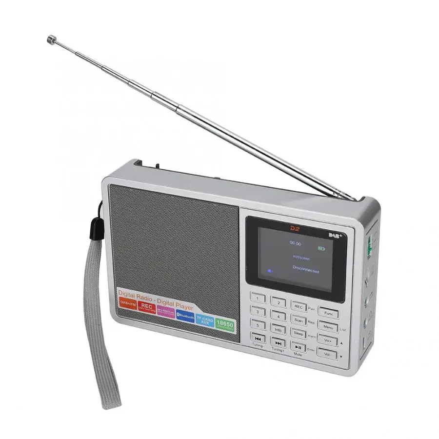 DAB+ FM(RDS) Bluetooth Радио цветной экран цифровое радио Bluetooth V2.1 TF карта AUX вход портативное радио