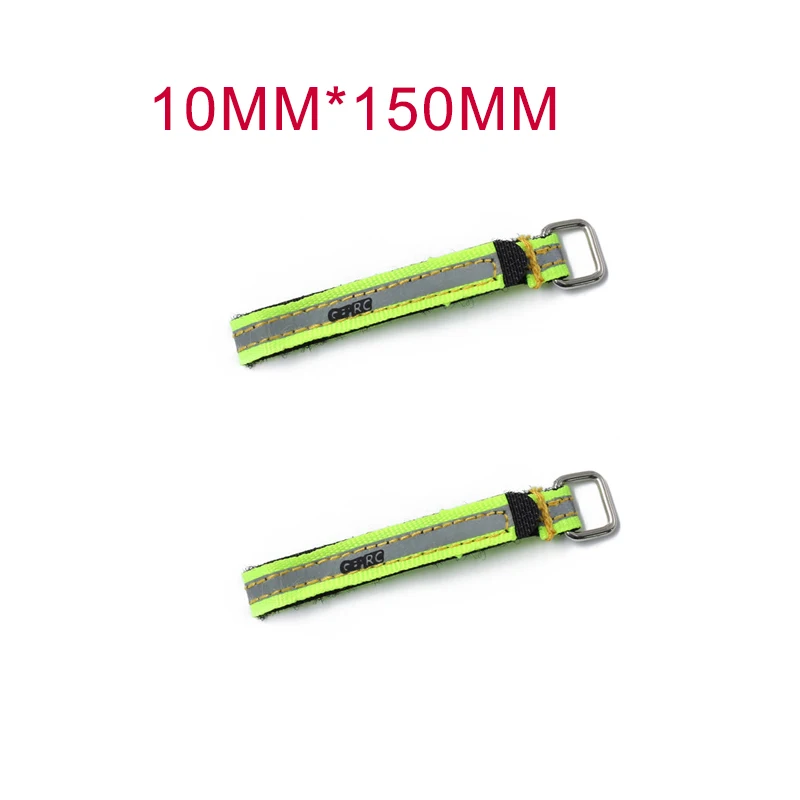 Green 10x150mm 2 шт. 10x100 мм 10x150 мм 20x250 мм Geprc флуоресцентный желтый/зеленый/желтый аккумулятор стягивающийся ремень для радиоуправляемого дрона FPV гоночные части - Цвет: Green 10x150mm