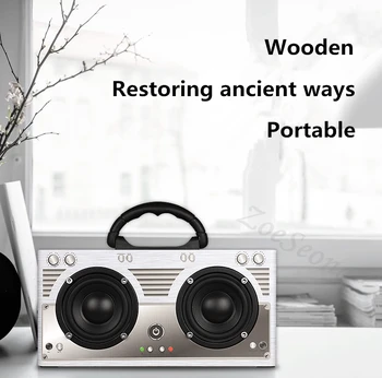 

Bass Retro Wooden Wireless Bluetooth Speaker Boombox Portable Sound Box Support Smart MP3 Player card/usb disk AUX