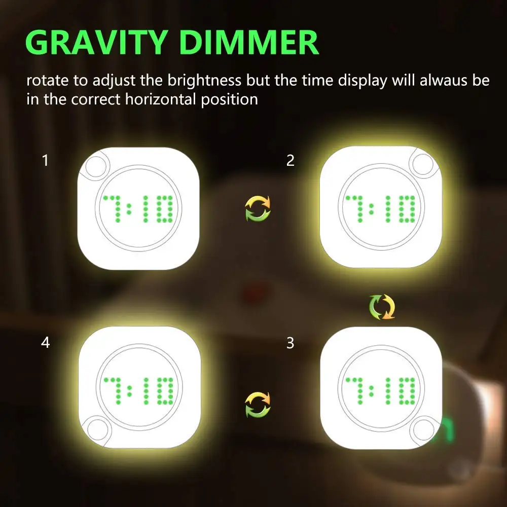 Беспроводной датчик движения Ночной светильник с часами батарея мощность PIR сенсор два светильник ing цвет Регулируемая яркость магнит светодиодные лампы