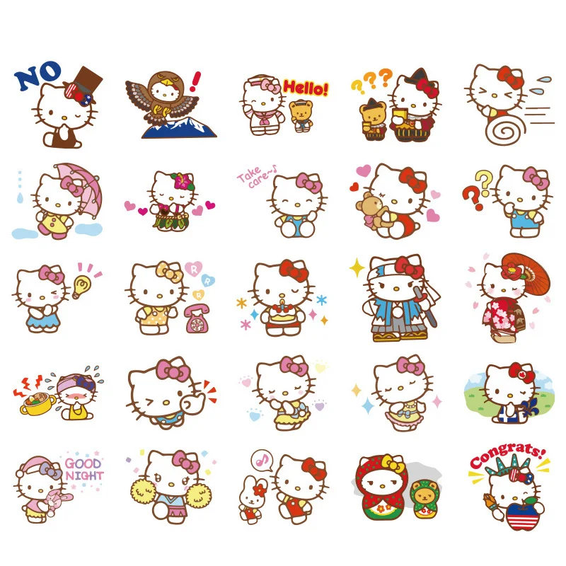 100 шт hello kitty TOMY, Мультяшные наклейки s для скейтборда, мотоцикла, багажа, наклейки для ноутбука, гитары, ноутбука, наклейки s