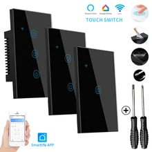 Wifi Touch Switch Smart Light Switch Wall Panels with App Smart Life Voice Wireless Control Smart Lamp Switch 1/2/3/4 Gang