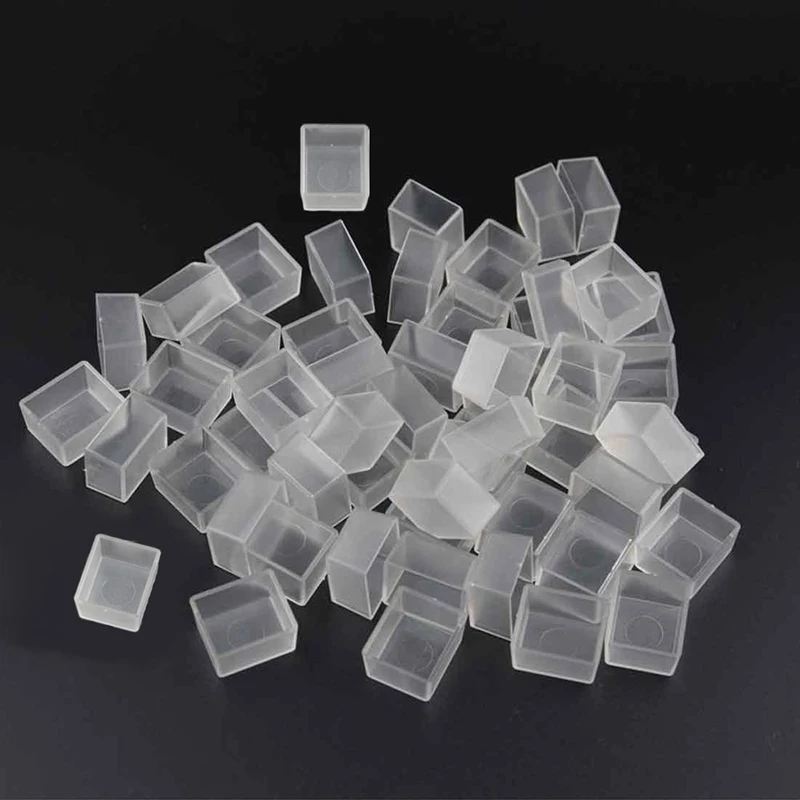 25/50/100pcs 2ml White/Transparent Color Empty Plastic Half Pan Watercolor Paint Grid Pans for Watercolor Acrylic Oil Paints 2