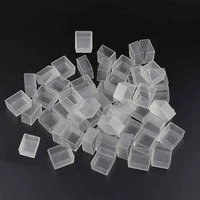25/50/100pcs 2ml White/Transparent Color Empty Plastic Half Pan Watercolor Paint Grid Pans for Watercolor Acrylic Oil Paints 2