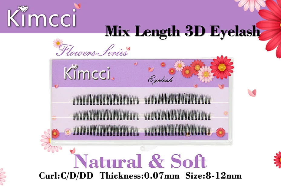 Kimcci C/D/DD Curl 8-12 Mix 3D норка наращивание ресниц натуральный русский объем накладные макияж ресниц искусственные накладные ресницы Cilias