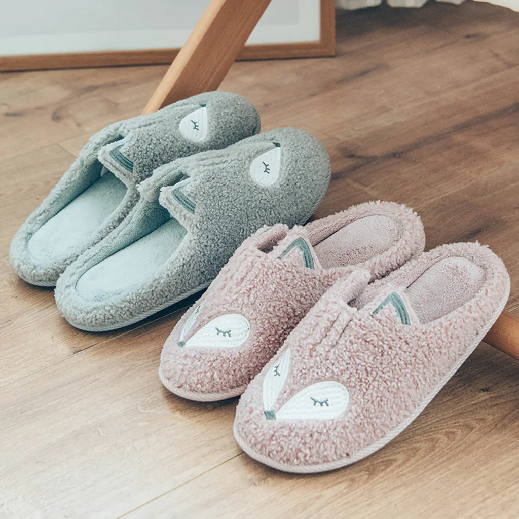 

Fashion Women Fur Slippers Winter Plus Size Suede Striped Cozy Home Slippers For Girls Short Plush Casual Mixed Colors 7.25