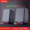 Lenovo-altavoz TWS TS38, caja de sonido con luz RGB, 2 canales, HiFi sonido estéreo, USB y conector de 3,5mm para ordenador portátil, TV, PC y juegos 1