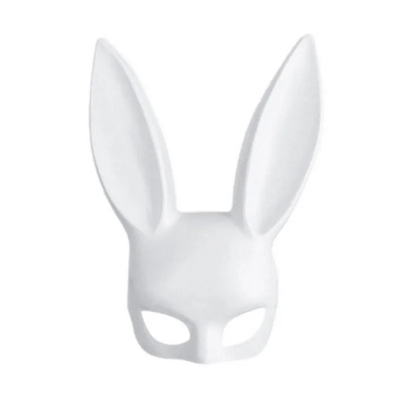 Длинные уши кроликов маска кролика вечерние костюм для костюмированной игры, для Хэллоуина маскарадный женский маскарадный костюм для маскарада маскарадный костюм нарядное платье украшение сексуальное - Цвет: White matte