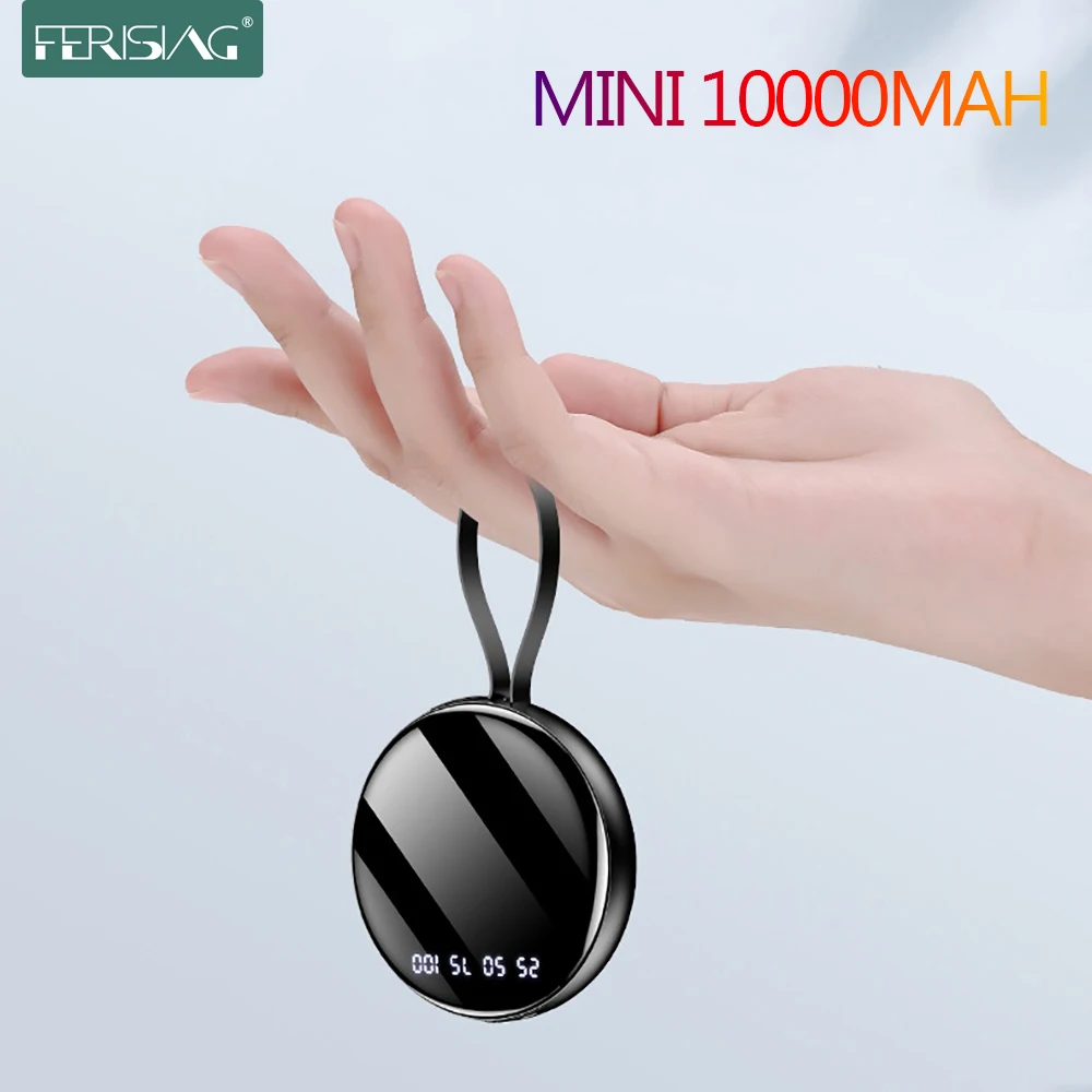 Внешний аккумулятор ferzing Mini на 10000 мА · ч с цифровым дисплеем и двумя USB