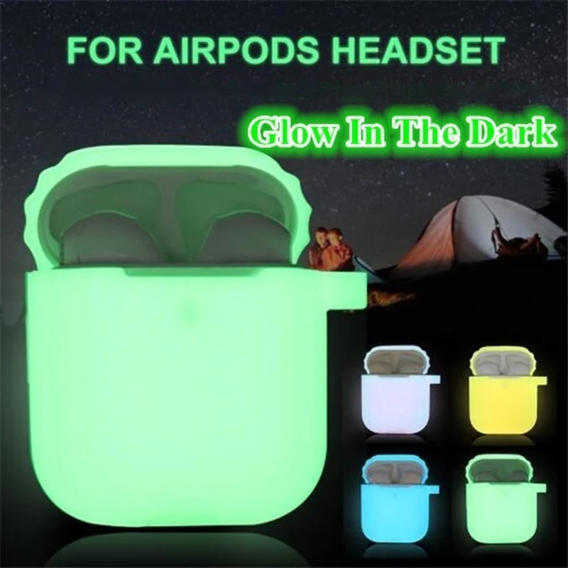 Чехол для наушников Airpods 2 1 защитный силиконовый чехол наушники Защитные чехлы для Air Pod светящиеся Fone De Ouvido Capinha