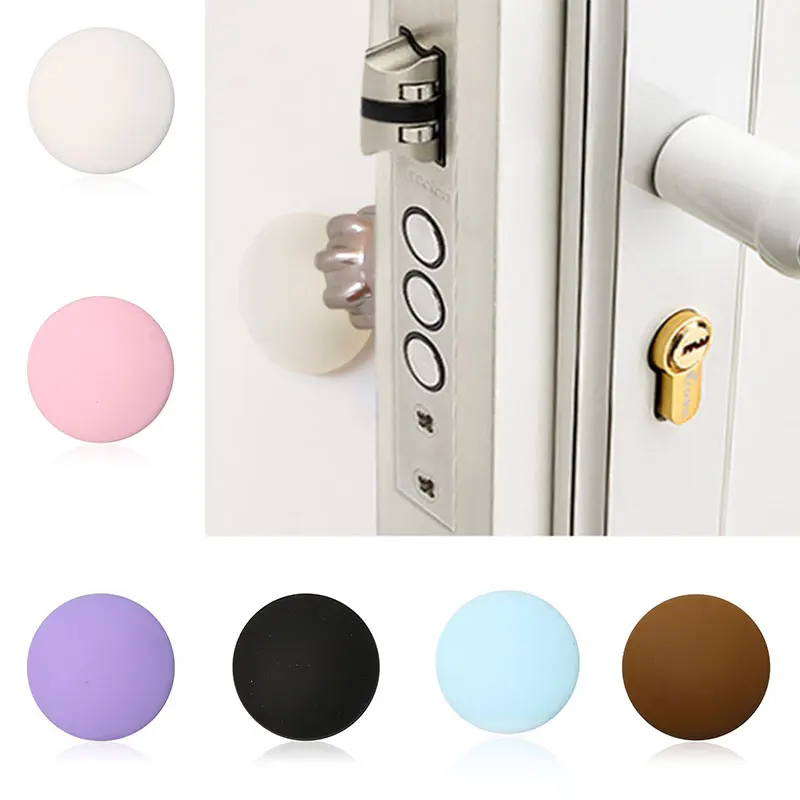 Shockproof Crash Pad Self Adhesive Door Stopper Doorknob Wall Protector Savor Round Silicone Door Handle Stopper 6 styles