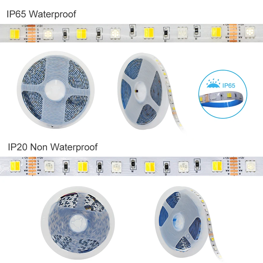 SMD 5050 RGBCCT светодиодные полосы света 12 В/24 В супер яркий три цвета затемнение дома декоративное освещение открытый водонепроницаемый свет ремень