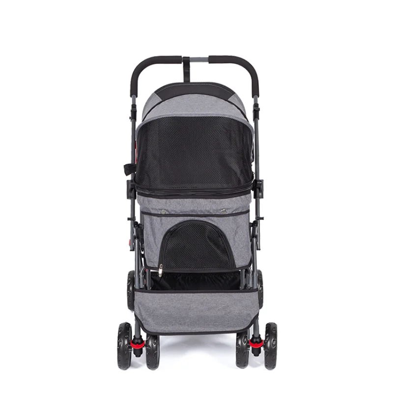 

Large Hand Push Pet Cart High Quality End Pet Stroller Folding Four Wheel Trolley Teddy Large Dog Stroller
