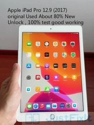 Apple – IPad pro 2017 A1670 12.9 pouces, Version Wifi, noir blanc, environ 80%, déverrouillage 
