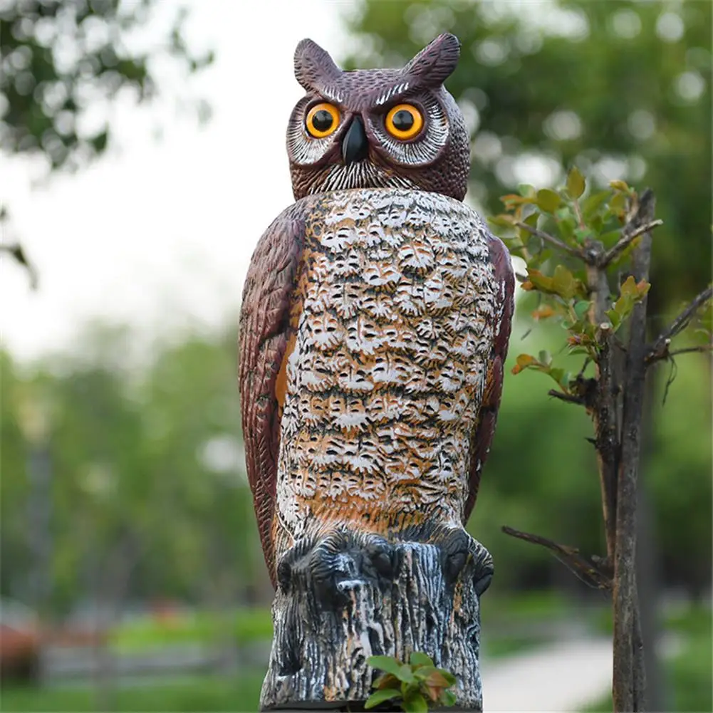 Simulation Fake Owl Hand Painted Realistic Garden Protector Scares Away