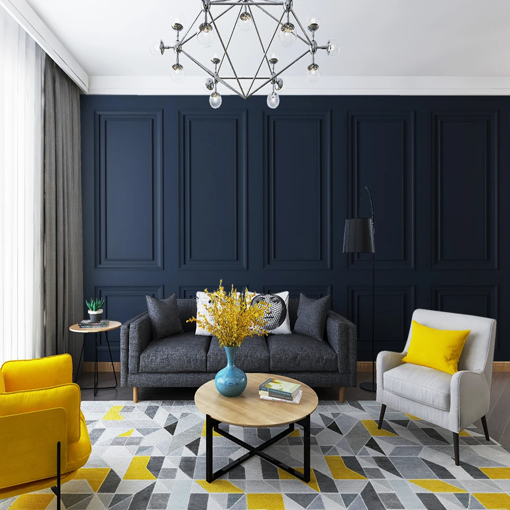 カスタム壁画の壁紙ブルー石膏ライン背景の壁の絵 Wallpapers Aliexpress