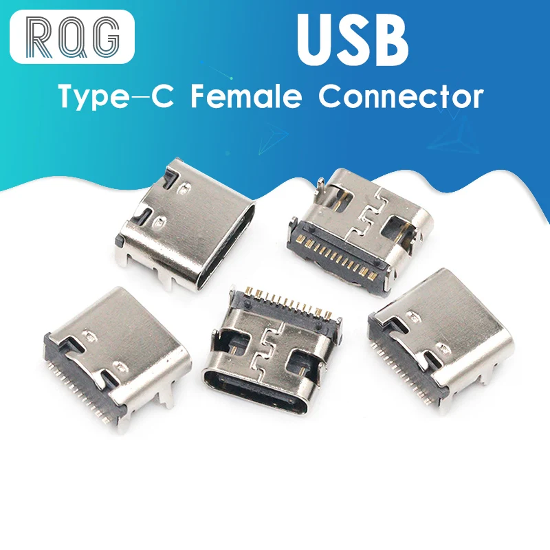 10 шт. SMT USB 3 1 Type-C 16-контактный гнездовой разъем для зарядного порта мобильный