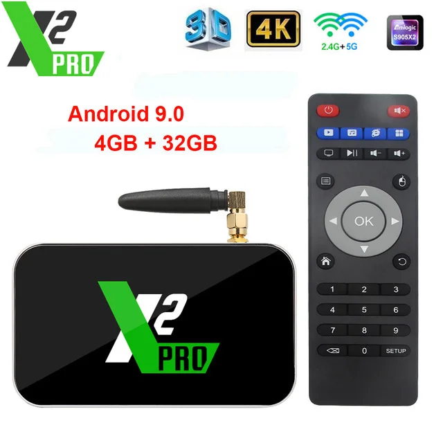 Ugoos Android 9,0 2/4 г 16Г/32г/X2 Pro/X2 cube Смарт ТВ Box Amlogic S905X2 2,4G/5G Wi-Fi 1000 м Bluetooth Media Player Декодер каналов кабельного телевидения компьютерной приставки к телевизору - Цвет: X2 Pro 4G 32G