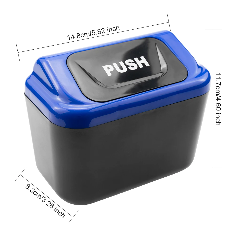 Quality Garbage Bag Car Bin Trash Can Storage Box Car Debris Bucket Plastic Waste Double Open Plastic Waste Container for