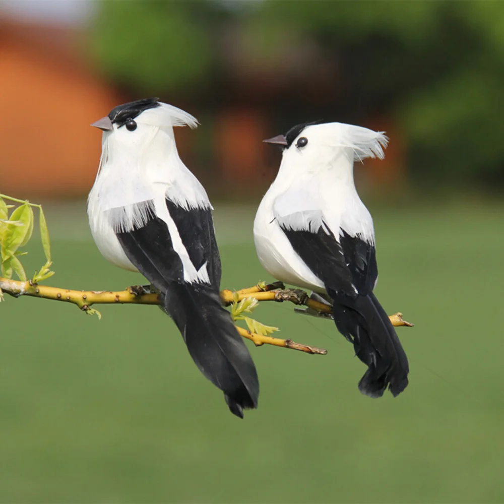 

12 Pcs Simulation Feathers Birds Clip On Christmas Tree Ornament 12cm Fake Animal Bird Garden Prop Decoration