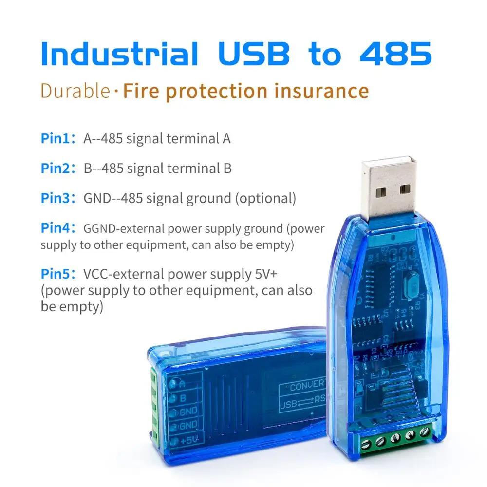 Industrial USB To RS485 Converter Upgrade Protection RS485 Converter Compatibility V2.0 Standard RS-485 A Connector Board Module afbeelding