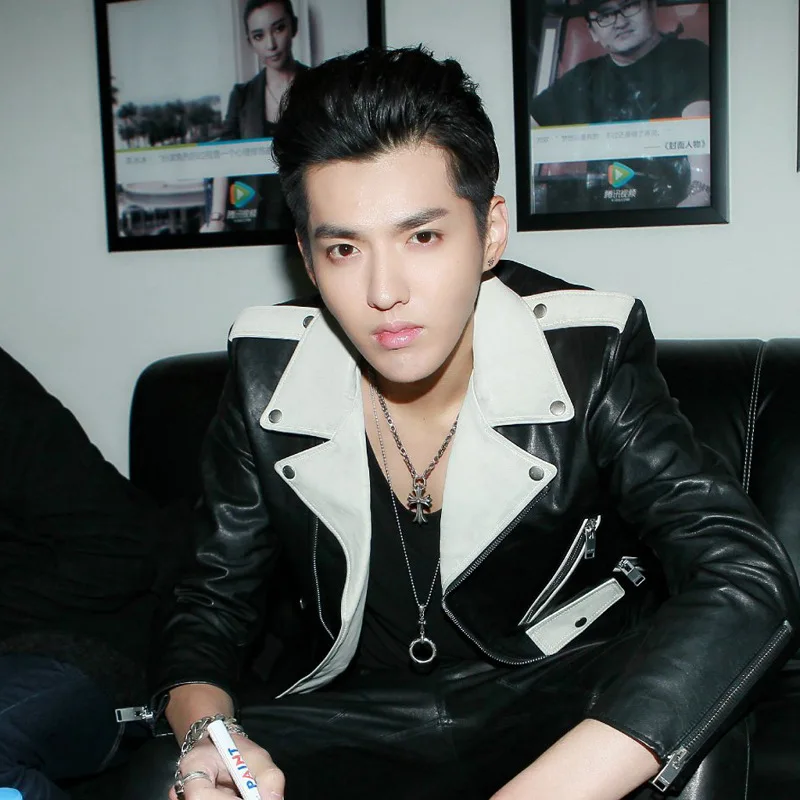 

2019 Autumn And Winter New Style Men's Korean-style Slim Fit Faux Leather Coat W98