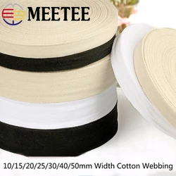 5meter Meetee Cotton Webbing 25/32/38/50mm Natural Color Canvas Ribbon for Bag Strap Belt DIY Sewing Clothes Tape Decor Craft