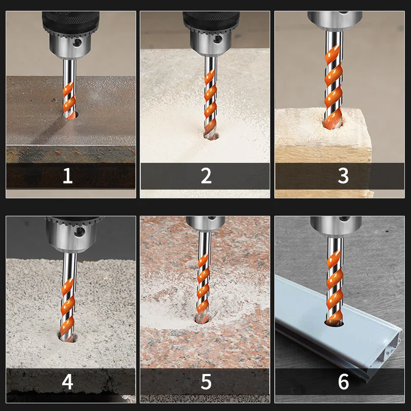 Резьбовая треугольная Вольфрамовая стальная настенная плитка, бетонное сверление, бытовая мраморная сверла, ручная электрическая дрель