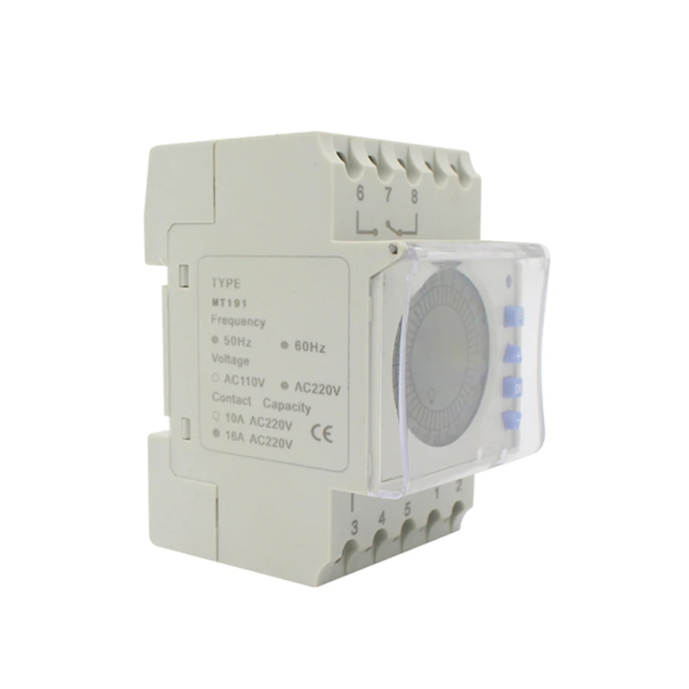 ManHua 16A 220VAC 50/60Hz DIN направляющий цифровой таймер переключатель MT191 Еженедельный таймер с прозрачной крышкой