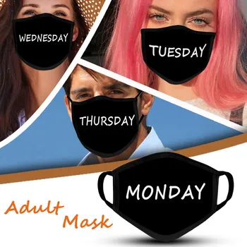 

Days Of The Week Face Mask Washable Proof Protect Face Mouth Cover Outdoor Mask Reusable Washable Mouth Mask Cloth Face Mask Mou