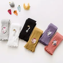 Детские штаны, коллекция года, вязаные весенне-осенние и зимние новые стильные леггинсы для девочек штаны-капри с вышивкой, Лидер продаж