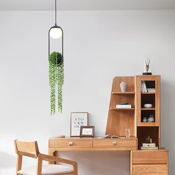 

Nordic Plant Chandelier Flower Pot Aisle Restaurant Beautiful Sky Garden LED Lamp home decoration garden LED light plant lamp