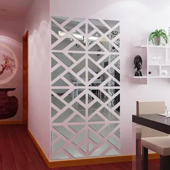 

32Pcs 3D Mirror Acrylic Wall Sticker DIY Art Vinyl Decal Home Decor Removable Big 3d Decorative Stickers Mirror Pattern Surface