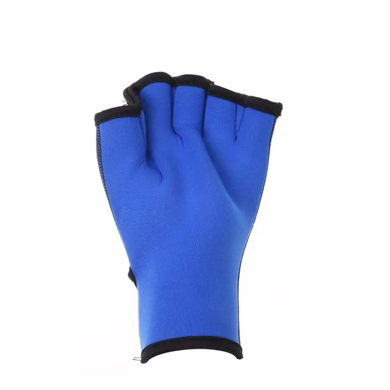 TOP!-Webbed fingers Gloves-Webbed fingers Gloves Without Fingers for Swimming in Swimming pool Training Surfing Blue Black New
