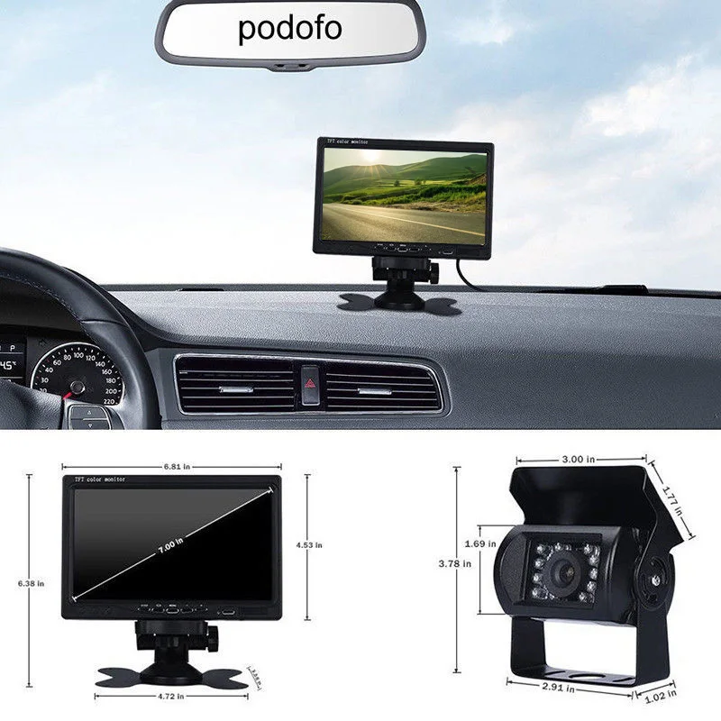 Новая 18 IR камера заднего вида+ 7 дюймов TFT lcd автомобильный монитор для автобуса грузовика абсолютно и высококачественный
