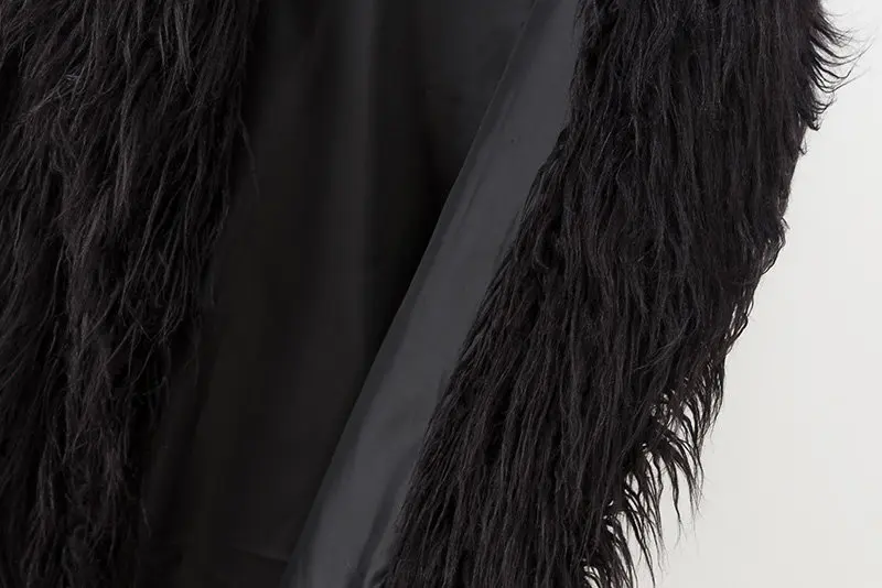 Onoti Molazo, длинные меховые куртки, пальто без рукавов, зимняя черная Готическая уличная одежда, шикарная женская верхняя одежда, пальто, куртка для женщин, новинка