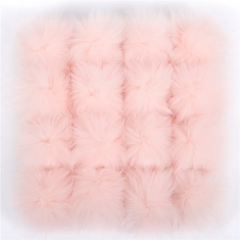 1pc/2pcs False Hairball Hat Ball Pompom 10/12/15cm Handmade Fake Fox Fur Ball Pom Pom Rubber Band Snap Button Knit Accessories