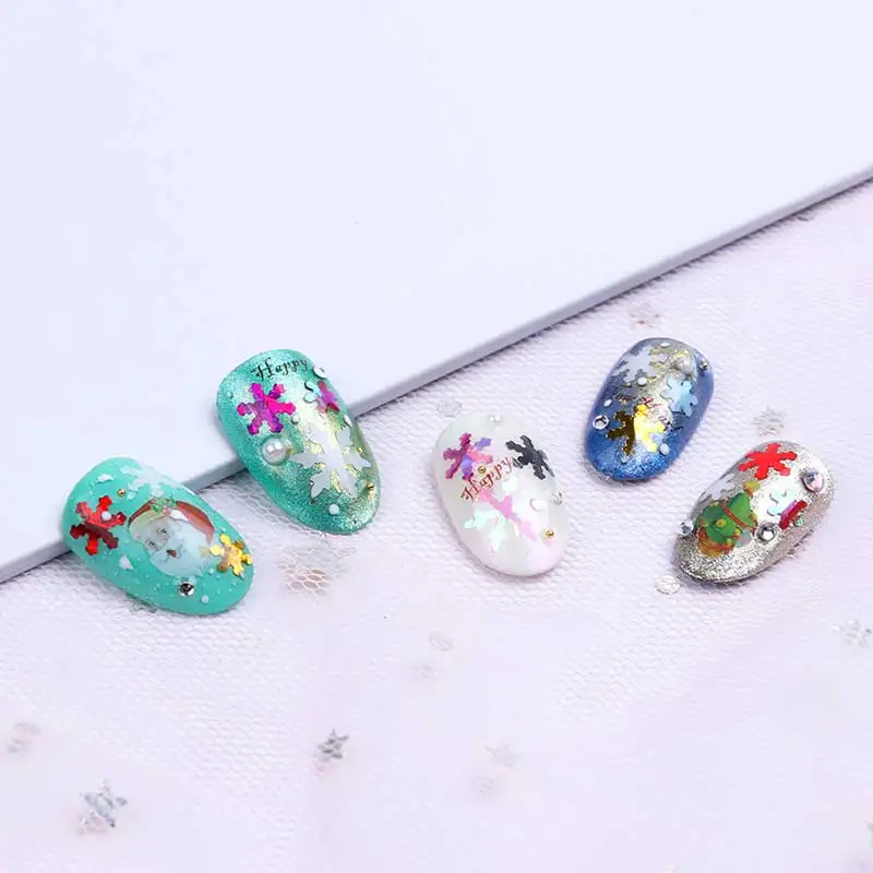 6 коробок/набор Рождественский расшитый пайетками комплект для ногтей Блестящий