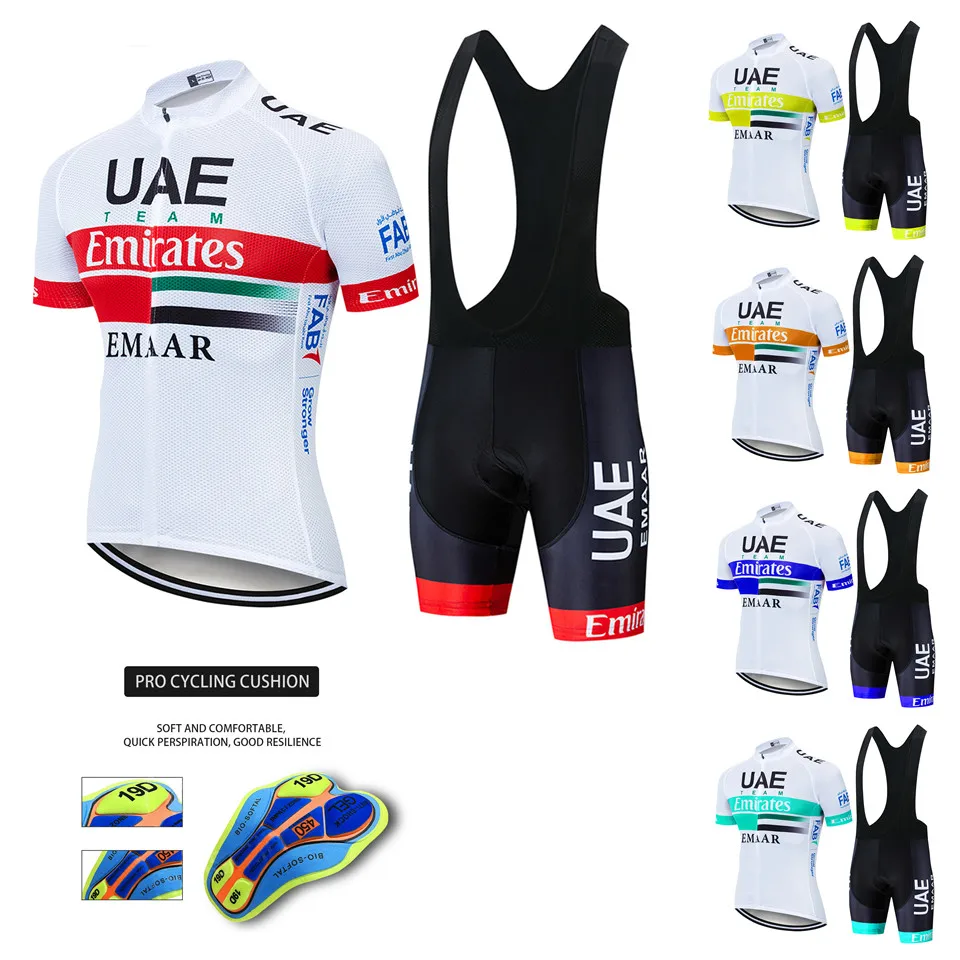 2020 TEAM UAE PRO cycling jersey 19D gel bike shorts suit MTB Ropa Ciclismo mens summer bicycling Maillot culotte clothing