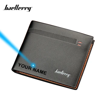 

Baellerry Fashion Men Wallets Short Male Small Black Purses Leather Business Designer Men's Wallets Free Engraving