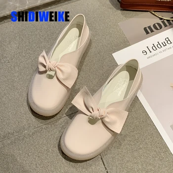 

Women Flats Slip On Loafers Shoes Soft Moccasins With PU Leather Ballerina Shoes Bow Lady Plus Size Flat Causal Footwear g664