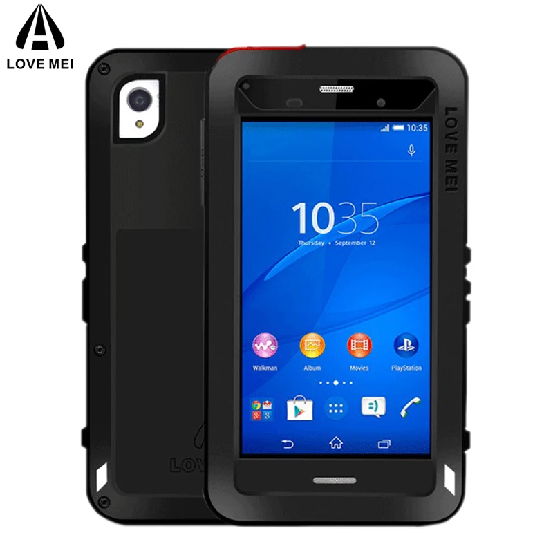 

LOVE MEI Aluminum Metal Case For Sony Xperia Z3 Cover Powerful Armor Shockproof Life Waterproof Case For Sony Xperia Z3 L55 Capa