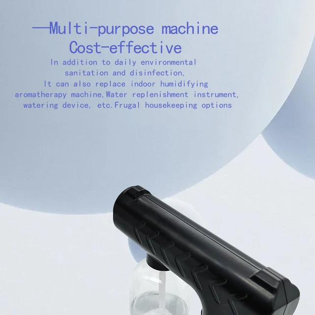 Új 300 Ml -Es Vezeték Nélküli Kék Világos Nano Gőz Atomizáló Ködös Fertőtlenítő Víz Permetezőgép Gőzpermetű Fegyverek Kerti Kiegészítők - Image 3