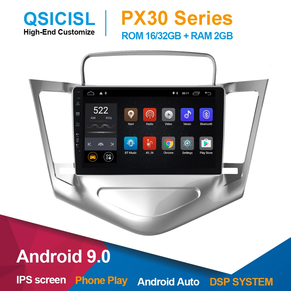 

Android 9.0 car radio multimedia player for Chevrolet Cruze 2008-2015 quad core 1 din 9" IPS car headunit gps navigation stereo