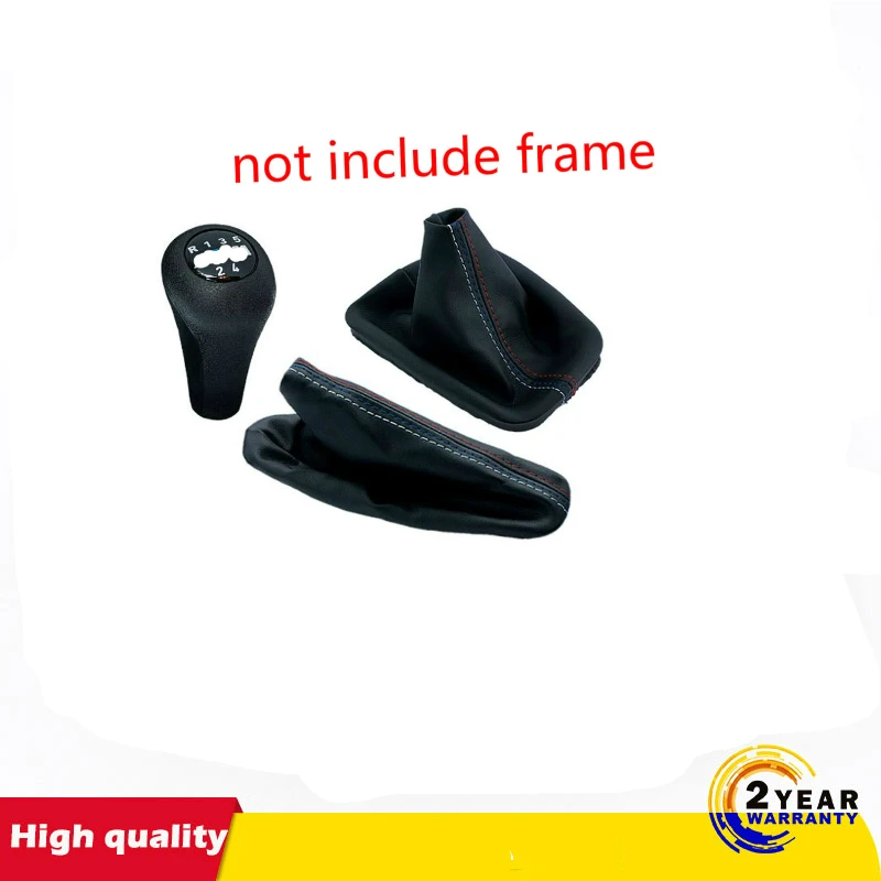 Car Shift Gear Stick Manual Handbrake Gaiter Shift Boot Black Leather Boot 5 speed For BMW 3